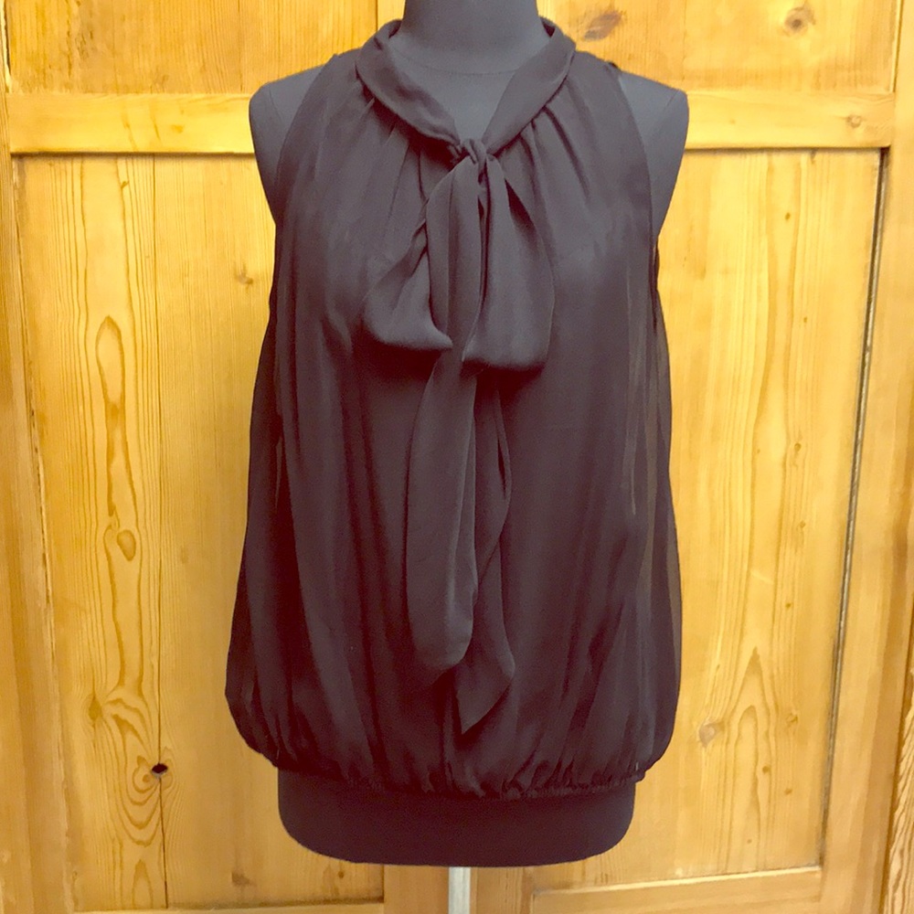 Moschino Black Silk Chiffon Bluson Top